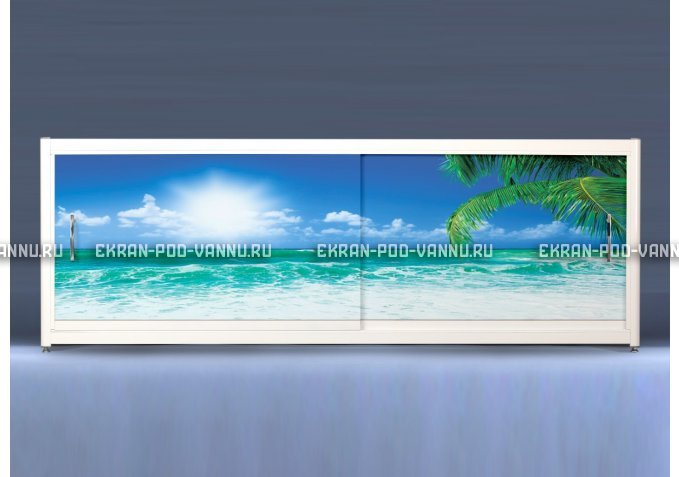 Экран на роликах EUROPLEX Пляж – купить по цене 12400 руб. в интернет-магазине в городе Санкт-Петербург картинка 1