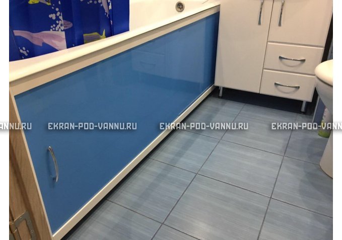 Раздвижной экран EUROPLEX Комфорт голубой – купить по цене 6750 руб. в интернет-магазине в городе Санкт-Петербург картинка 1