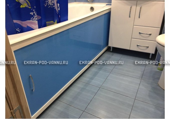 Раздвижной экран EUROPLEX Комфорт голубой – купить по цене 6750 руб. в интернет-магазине в городе Санкт-Петербург картинка 3