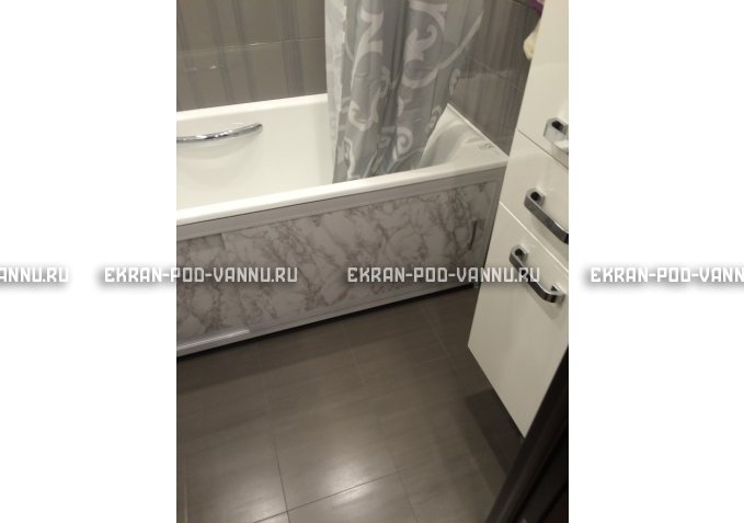 Раздвижной экран EUROPLEX Комфорт серый мрамор – купить по цене 6250 руб. в интернет-магазине в городе Санкт-Петербург картинка 3