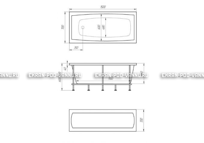 Акриловая ванна 1MarKa Melora 150x70 – купить по цене 12300 руб. в интернет-магазине в городе Санкт-Петербург картинка 4