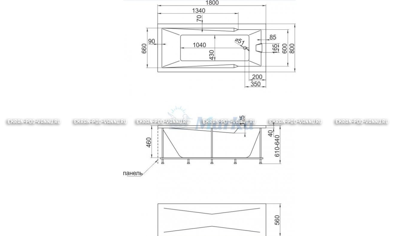 Акриловая ванна 1MarKa Raguza 180x80 – купить по цене 17854 руб. в интернет-магазине в городе Санкт-Петербург картинка 13