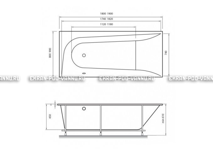 Акриловая ванна Vayer Boomerang 180x80 – купить по цене 43210 руб. в интернет-магазине в городе Санкт-Петербург картинка 4