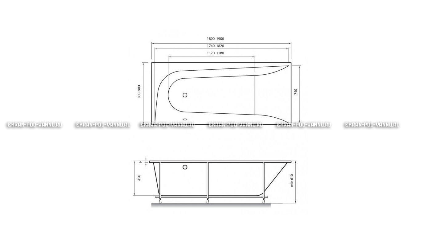 Акриловая ванна Vayer Boomerang 190x90 – купить по цене 53050 руб. в интернет-магазине в городе Санкт-Петербург картинка 15
