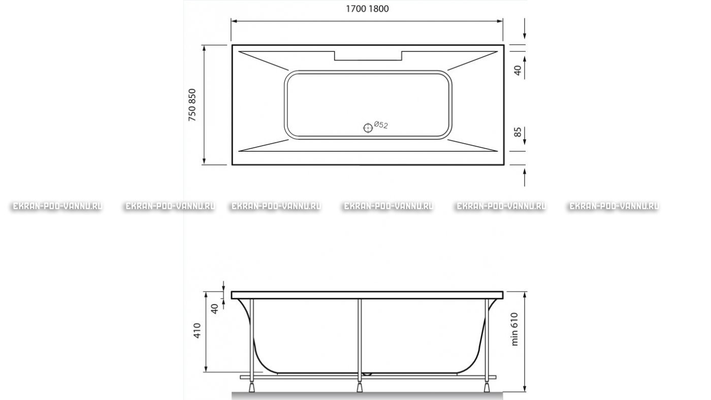 Акриловая ванна Vayer Casoli 180x80 – купить по цене 23580 руб. в интернет-магазине в городе Санкт-Петербург картинка 16